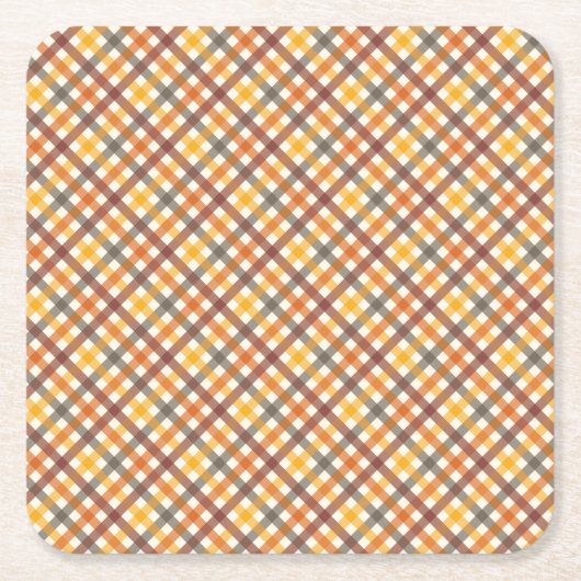 秋のカラーズプレイド スクエアペーパーコースター (正面)