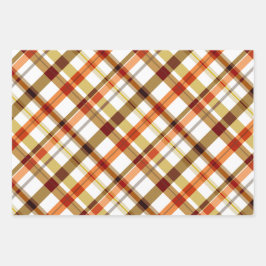 秋のカラーズプレイド ラッピングペーパーシート