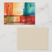 秋のカラーブロックイヤリング表示カード 名刺