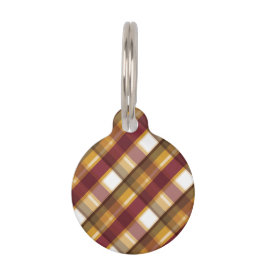 秋のカラープレイドパターン&ペットの情報 ペット　ネームタグ