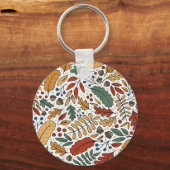 秋のカラーリーフスクエアデザイン キーホルダー (裏面)