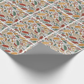 秋のカラーリーフスクエアデザイン ラッピングペーパー (角)