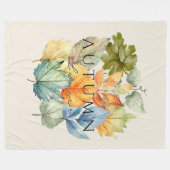 秋のカリカリ離れフリースブランケット – コージー秋ホーム フリースブランケット (正面(横))