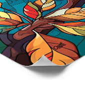 秋のカワセミのポスター ポスター (角)