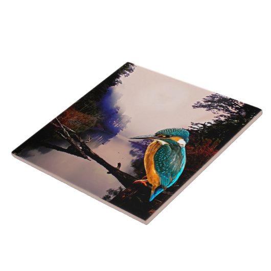 秋のカワセミ タイル (側面)