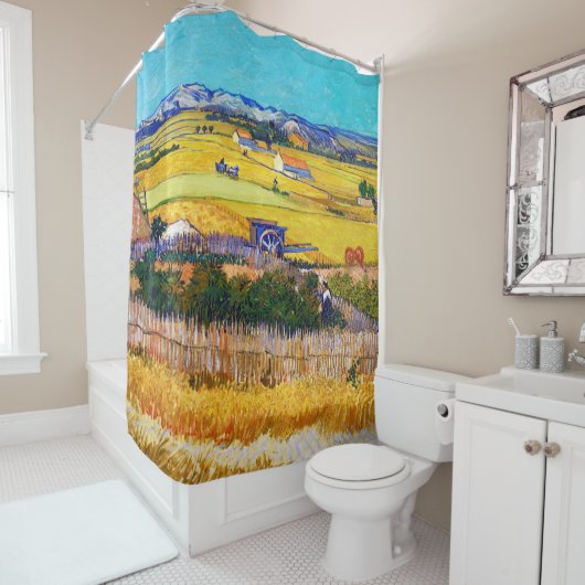 秋のカントリーサイド、ヴァンゴッホ シャワーカーテン (インサイチュ)