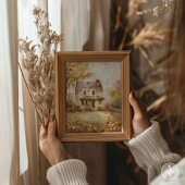 秋のカントリーハウス絵を描の秋ランドスケープアート ポスター