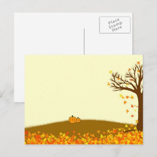 秋のカード ポストカード (正面/裏面)