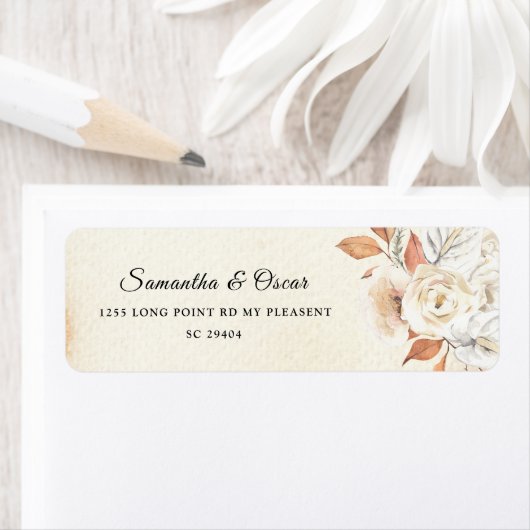 秋のカ素朴ボチャ&フラワーズ  ラベル (インサイチュ)