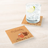 秋のガラスのコースター ガラスコースター (アングル)