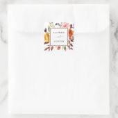 秋のガーデンウォーターカラーマルサラ結婚ズ スクエアシール (バッグ)