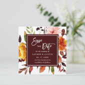 秋のガーデンブルゴーニュの水の色結婚の広場 セーブザデート (スタンド正面)