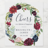 秋のガーデンブルゴーニュ応援結婚ズワインラベル ワインラベル (シングルラベル)