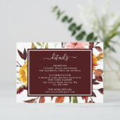 秋のガーデンブルゴーニュ水の色結婚の詳細 エンクロージャーカード (スタンド正面)