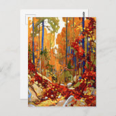 秋のガーランド素晴らしア絵画ート ポストカード (正面/裏面)