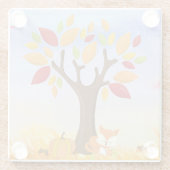 秋のキツネとカボチャ ガラスコースター (裏面)