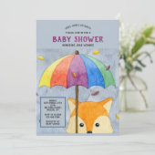 秋のキツネの赤ちゃんのシャワー招待状 招待状 (スタンド正面)
