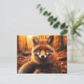 秋のキツネインエステティック&かわいい森チャーム ポストカード (スタンド正面)