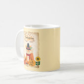 秋のキツネ感謝祭ひまわりカボチャ コーヒーマグカップ (正面左)