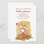 秋のキツネ招待状 招待状 (正面/裏面)