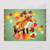 秋のキツネ ポストカード (正面)