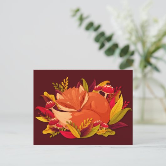 秋のキツネ ポストカード (スタンド正面)