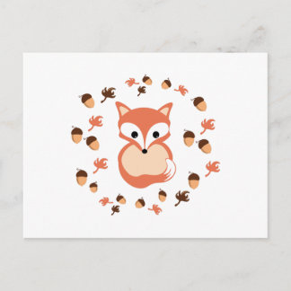 秋のキツネ ポストカード