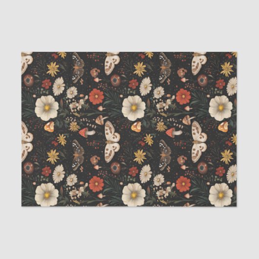 秋のキノコと花の秋切り離し 薄葉紙 (正面)