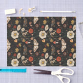 秋のキノコと花の秋切り離し 薄葉紙 (クラフト)