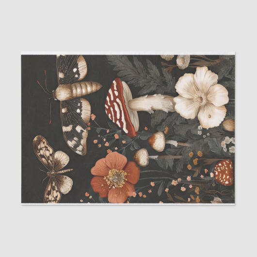 秋のキノコと花の秋切り離し 薄葉紙 (正面)