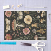 秋のキノコと花の秋切り離し 薄葉紙 (クラフト)