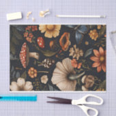 秋のキノコと花の秋切り離し 薄葉紙 (クラフト)