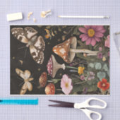 秋のキノコと花の秋切り離し 薄葉紙 (クラフト)