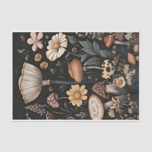 秋のキノコと花の秋切り離し 薄葉紙 (正面)