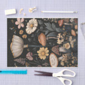 秋のキノコと花の秋切り離し 薄葉紙 (クラフト)