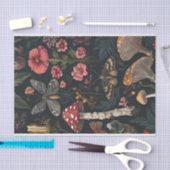 秋のキノコと花の秋切り離し 薄葉紙 (クラフト)