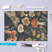 秋のキノコと花の秋切り離し 薄葉紙 (クラフト)