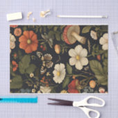 秋のキノコと花の秋切り離し 薄葉紙 (クラフト)