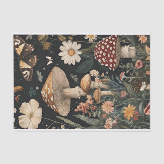 秋のキノコと花の秋切り離し 薄葉紙 (正面)
