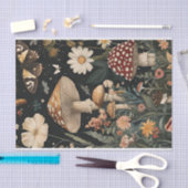 秋のキノコと花の秋切り離し 薄葉紙 (クラフト)