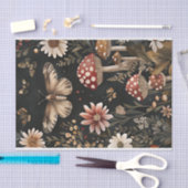 秋のキノコと花の秋切り離し 薄葉紙 (クラフト)