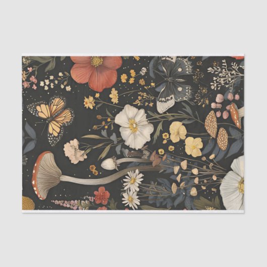 秋のキノコと花の秋切り離し 薄葉紙 (正面)