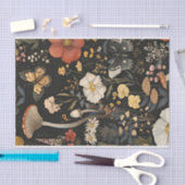 秋のキノコと花の秋切り離し 薄葉紙 (クラフト)