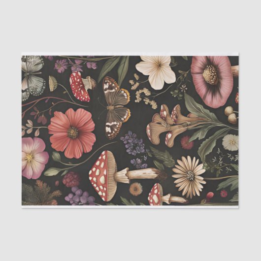 秋のキノコと花の秋切り離し 薄葉紙 (正面)