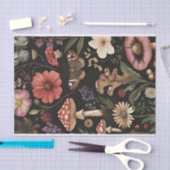 秋のキノコと花の秋切り離し 薄葉紙 (クラフト)