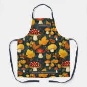 秋のキノコと離れ調理師-自然を愛する エプロン (正面)