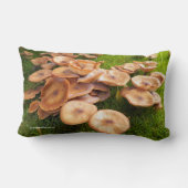 秋のキノコのコロニーの芝生への落とし穴 ランバークッション (裏面)