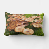 秋のキノコのコロニーの芝生への落とし穴 ランバークッション (正面)