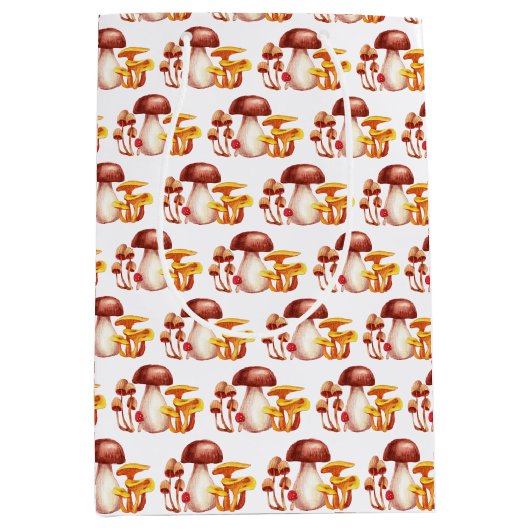 秋のキノコのワンダーランド抱き枕 ミディアムペーパーバッグ (正面)