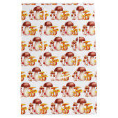 秋のキノコのワンダーランド抱き枕 ミディアムペーパーバッグ (裏面)